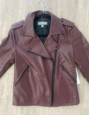 New Bagatelle Maroon Faux Leather Jacket Size Small