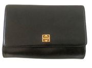 Vintage Givenchy women’s black leather clutch crossbody bag