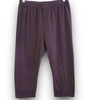 Flax purple knit cropped capri leggings medium