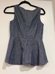 Chambray Peplum Top