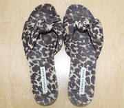 Veronica Beard Etra Knotted Leopard Print Slides Size 8