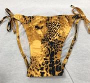 Cheetah Animal side tie bikini bottom only NWT