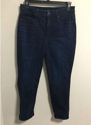 Women Talbots Straight Leg Jean Curvy Jeans Denim 5 Pockets Dark Wash Size 12