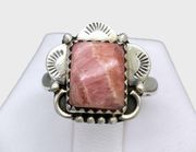 Native Made  Rhodochrosite Ring - Sz 7