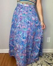 Talbots Paisley Pastel Colors Flowing Floral Maxi Voile Skirt