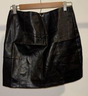 Black leather skirt