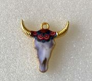 Longhorn bull‎ cow head gold plated charm/pendant