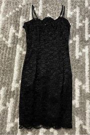 VTG Gunne Sax Jessica McClintock Black Lace Mini Dress