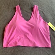 New! All in Motion 2XL | Cool Pink Flex Light Support V-Neck Crop Sports Bra
