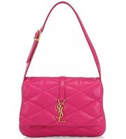 Saint Laurent YSL Le 57 Hobo Bag in Quilted Leather in Pink Bubblegum