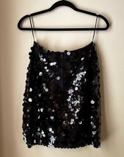 Rachel Zoe Circle Sequin Mini Skirt in Black