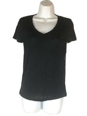 Abound Size XXS Black V-Neck Super Soft Lightweight Short Sleeve Shirt