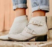 boots sage snake ankle boots in white