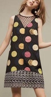 ANTHROPOLOGIE Maeve Retro Tilde Jacquard Mixed Media Dress Size S NWT