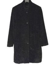 Valerie Stevens Womens Dress Coat 3/4 Sleeve Classic Black Medium