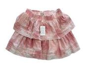 CHELSEA & VIOLET Boho Pink Tie Dye Ruffle Skirt Size Medium NEW