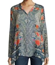 Johnny Was Lotte Long-Sleeve Printed Blouse M