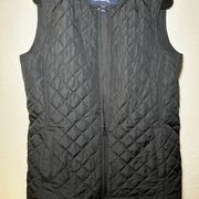 Womens Lands end quilted black diamond vest jacket size small