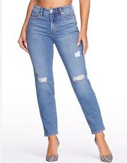 NWT Jessica Simpson Spotlight High Rise Distressed Slim Straight Jeans