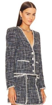 Veronica Beard Bosea Embroidered Jacket Navy Multi