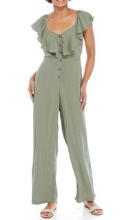 Green Ruffle Jumpsuit