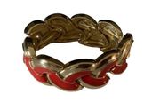 Ann Taylor red and gold stretch bracelet
