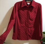 EAST 5th Deep cherry red metallic Button down