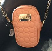 bebe Quilted Serafina Apricot Crossbody Chain