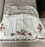 Brown Floral Thin Cotton Blouse 22/24W