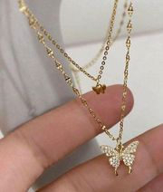 Gold Plated Butterfly Necklace