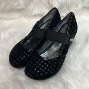 Jambu Women's Allure Black Woven Leather Mary Jane Size 7M B41