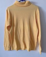 Karen Scott Cotton Rich Golden Yellow Turtle Neck Sweater Top