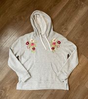 O’neill hooded sweatshirt embroidered flowers grey hoodie Women’s size M