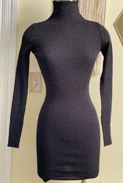 Black Mini Dress High Neck