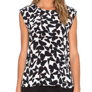 Kate Spade Black and White Butterfly Print Sleeveless Top Tank, size Small