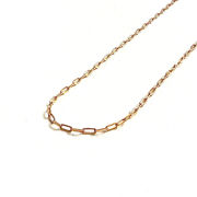 14k Solid Gold paperclip necklace | 1.5 mm paperclip chain | 18 inches long |