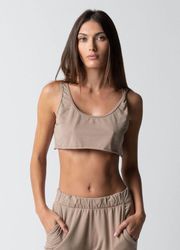 WOMENS CROP RAW HEM TANK