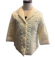 Christian Dior vintage quilted cream bed jacket size small