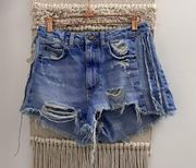 Distressed Blue Shorts