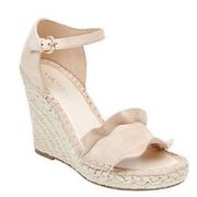 Marc Fisher Suede Kickoff ruffle espadrille wedge sandals size 9M