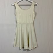 DNA Couture Women’s Casual Sleeveless Mini Skater Dress Cream NWOT