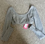 Gray Cropped Long Sleeve