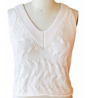 PROMESA Sleeveless Cream Halter Sweater Top ~ Women's Size SMALL