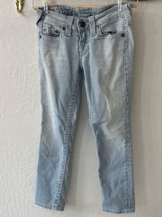 True Religion Pin Striped Skinny Straight Jeans