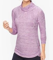 Talbots ASYMMETRICAL MOCKNECK PULLOVER VIOLET TULLE HEATHER Size Medium Petite