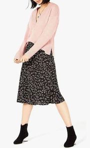 NWT bar lll floral daisy black midi skirt size 0