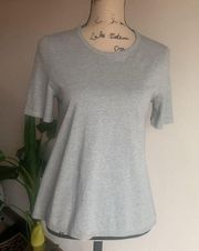 Derek Lam 10 Crosby Short Sleeve Button Back Minimalist Grey Top Sz Small