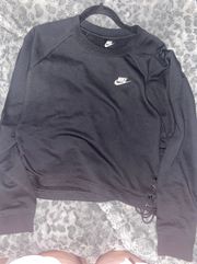 Nike NWOT  black ruched crewneck sweatshirt