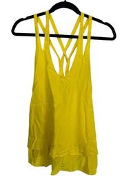 JayGodfrey 100% Silk Bright Yellow Strappy Back Tank Cami Size 6