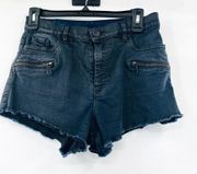 Diesel Black Denim Coated Cut Off Shorts High Rise Daisy Dukes Zipper Pockets 28